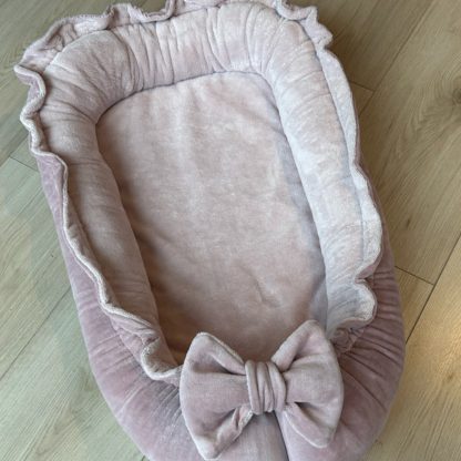 CUSTOM MADE babynestje VELVET OUDROZE - BAMBOO WELLNESS