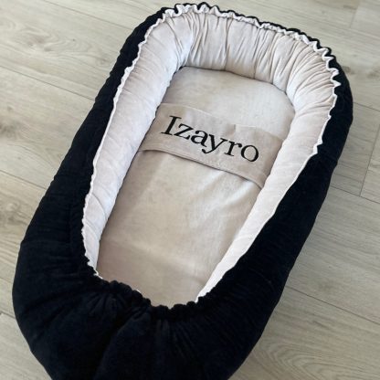 CUSTOM MADE babynestje VELVET - Zwart